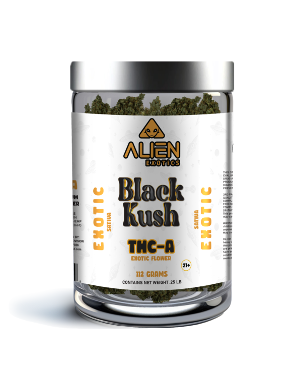 THC-A Exotic Flower 112 Gram Jar - Black Kush